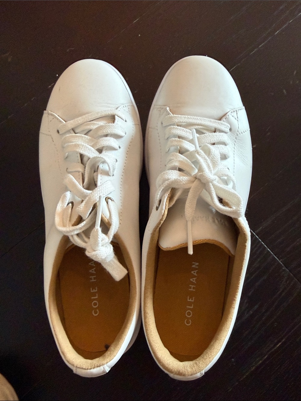 Cole Haan White Leather Low-Top Sneakers